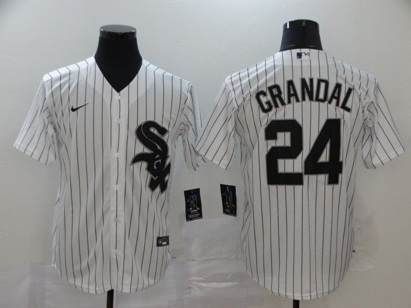 Men Chicago White Sox #24 Grandal White Game Nike MLB Jerseys->chicago white sox->MLB Jersey